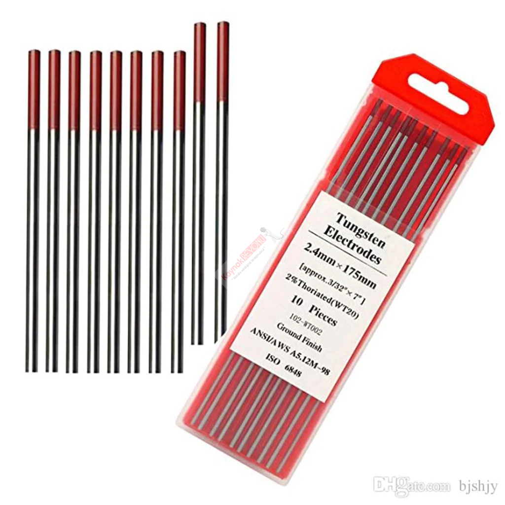 Maxweld Tungsten Elektrod WT20 Kırmızı 2.40 x 175 mm 10 lu paket