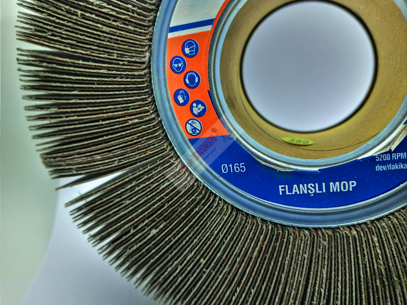 İnterabrasiv 165x50x45 mm Aluminyum Oksit Zımparalı Flanşlı Mop